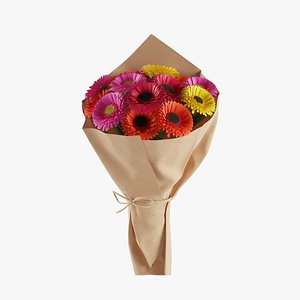 3D Gerbera Bouquet 02