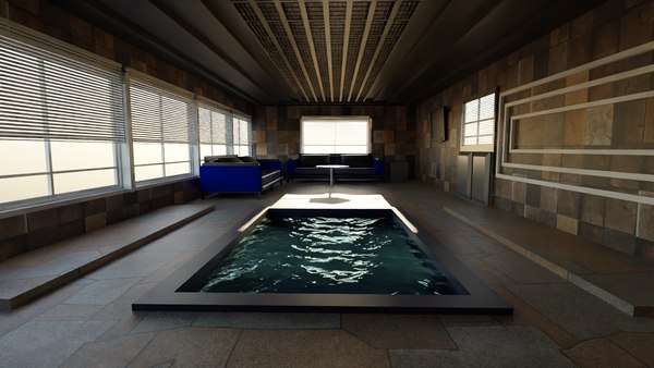modelo 3d Interior de la casa de la piscina - TurboSquid 2159630