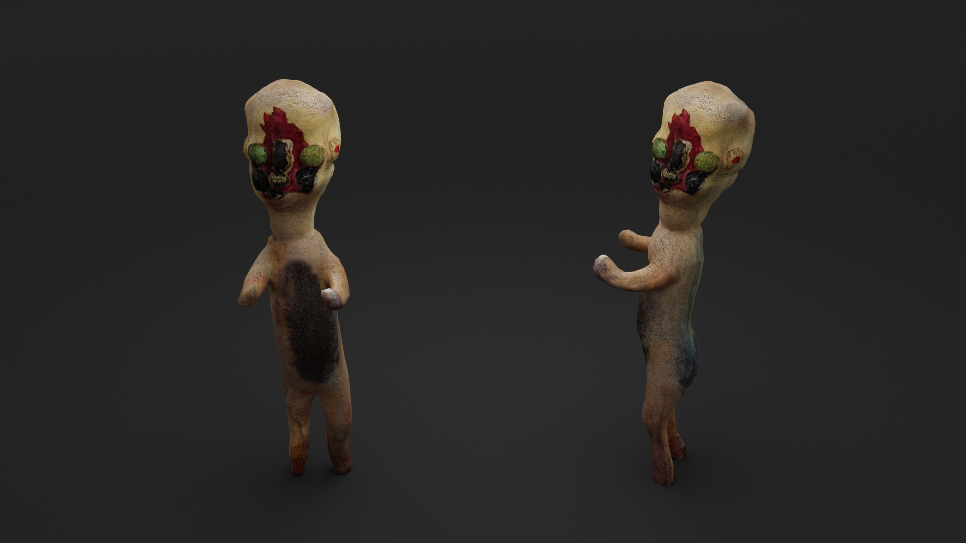 scp-173 free 3D model rigged