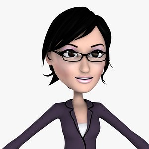 Cartoon Woman 05 With Glasses