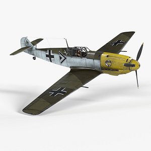 3D Messerschmitt BF109 German Fighter Airplane Desert Version 3