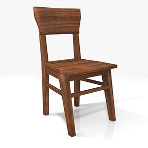 3D Classic Wooden Chair model