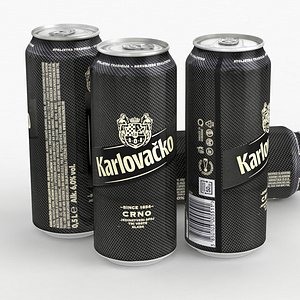 Beer Can Karlovacko Crno 500ml 2021 3D model