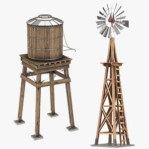 Farm Water Timber Tank and Wind Mill Colleciton