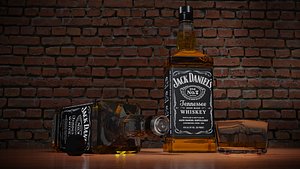 jack daniel s bottle 3D model