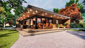 vacation residential modern house zaja Low-poly 3D model
