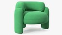 Smooth Shape Green Armchair