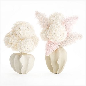 Bouquets pink flowers white Lilac Hydrangea vase decor new model