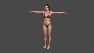3D rigged man woman model