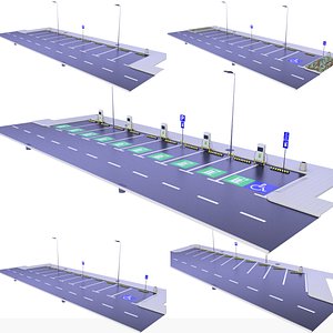 Car Parking Lots EV and Street SET v3