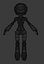 female cute robot character 3D model