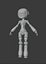 female cute robot character 3D model
