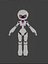 female cute robot character 3D model
