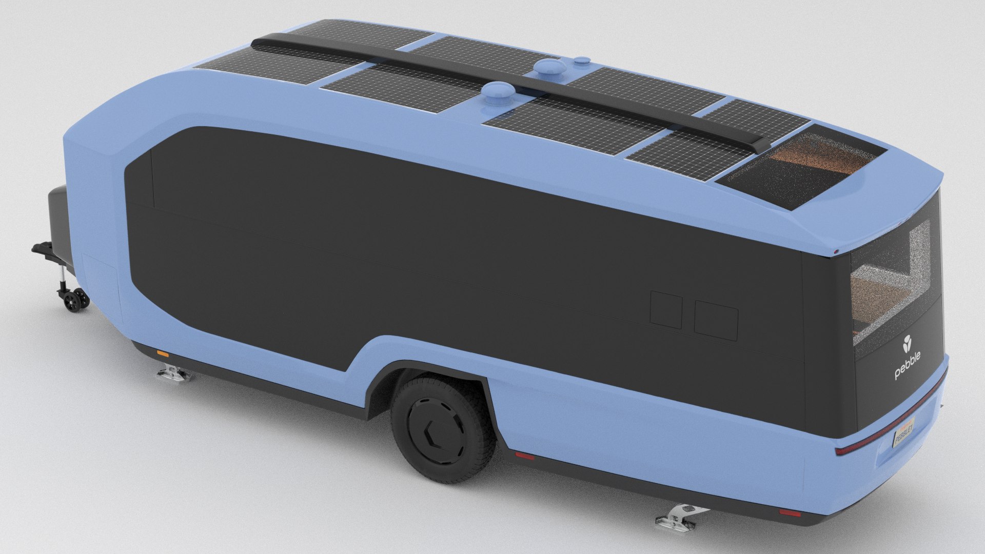 Pebble Flow Electric Travel Trailer Blue Full 3D Model - TurboSquid 2202238