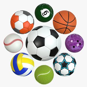3D 12 Rigged Balls model