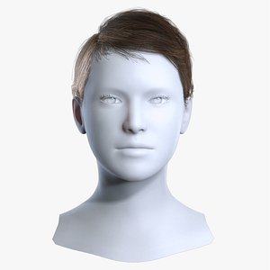 3D Realistic Short Side Part Brown Pixie Cut Hairstyle 3D Asset