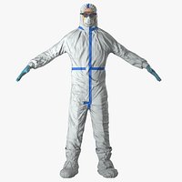 Medical Protective Hazmat Clothing with Goggles - Male