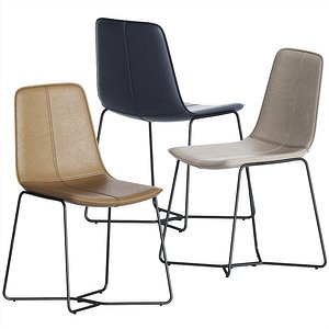 slope leather dining chair 3D model