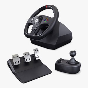 Generic Gaming Steering Wheel with Pedals and Shifter M 1 3D model