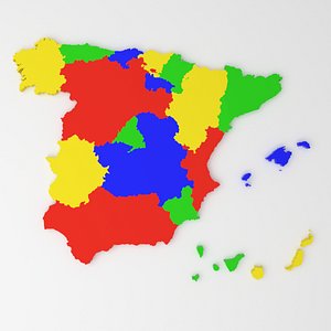 3D spain district state model