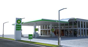 bp gas station 3D model