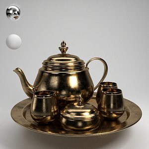 vintage tea set 3D