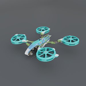 Futuristic quad copter drone 3D model