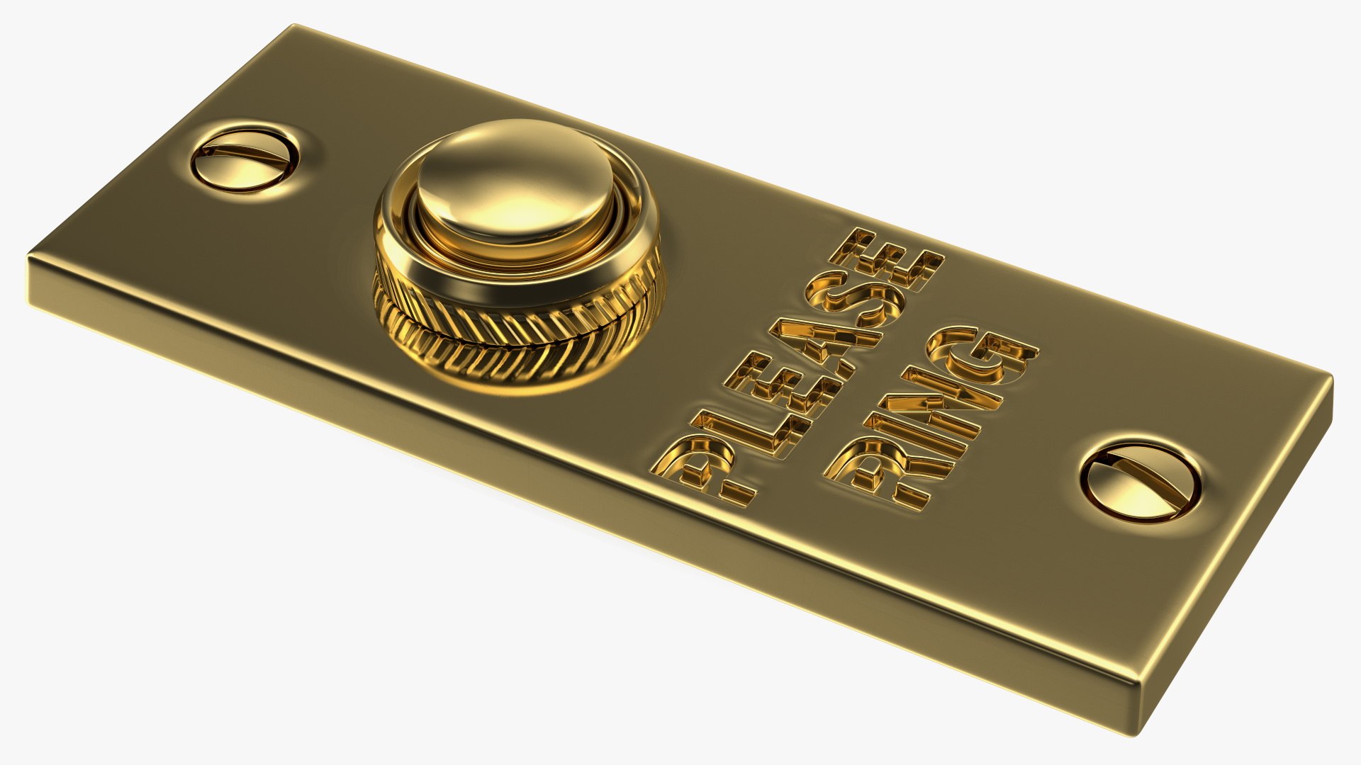 Classic Rectangular Doorbell Button 3D model preview