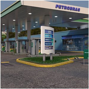 petrobras gas station 3d model