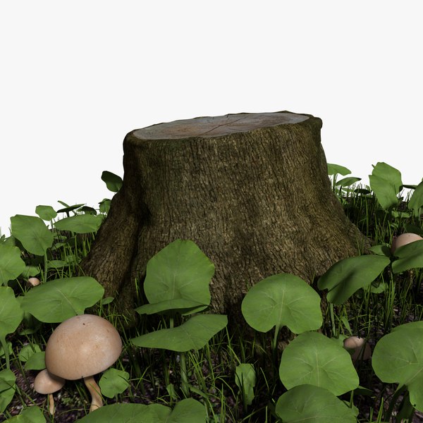 3d model dead tree stump