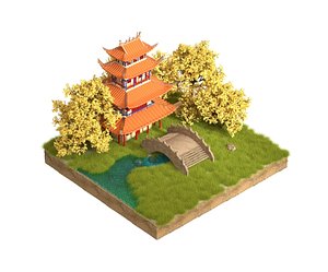 3D model C4D 3D stereoscopic scene