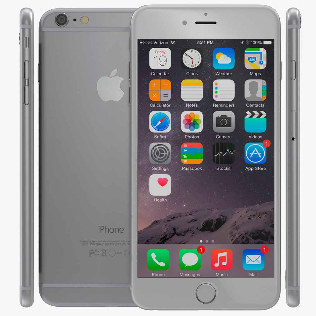 iPhone 6 Plus Silver 2 3D Model 3D model preview