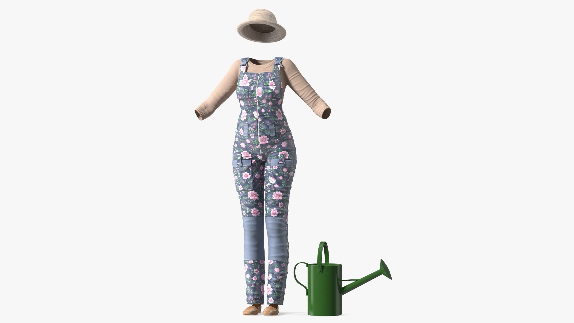 Gardener Clothes Set for Women 3D model preview