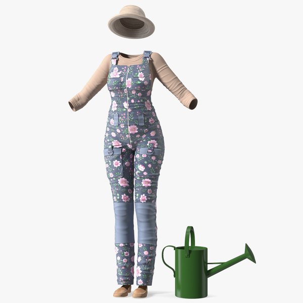 3D Gardener Clothes Set for Women model