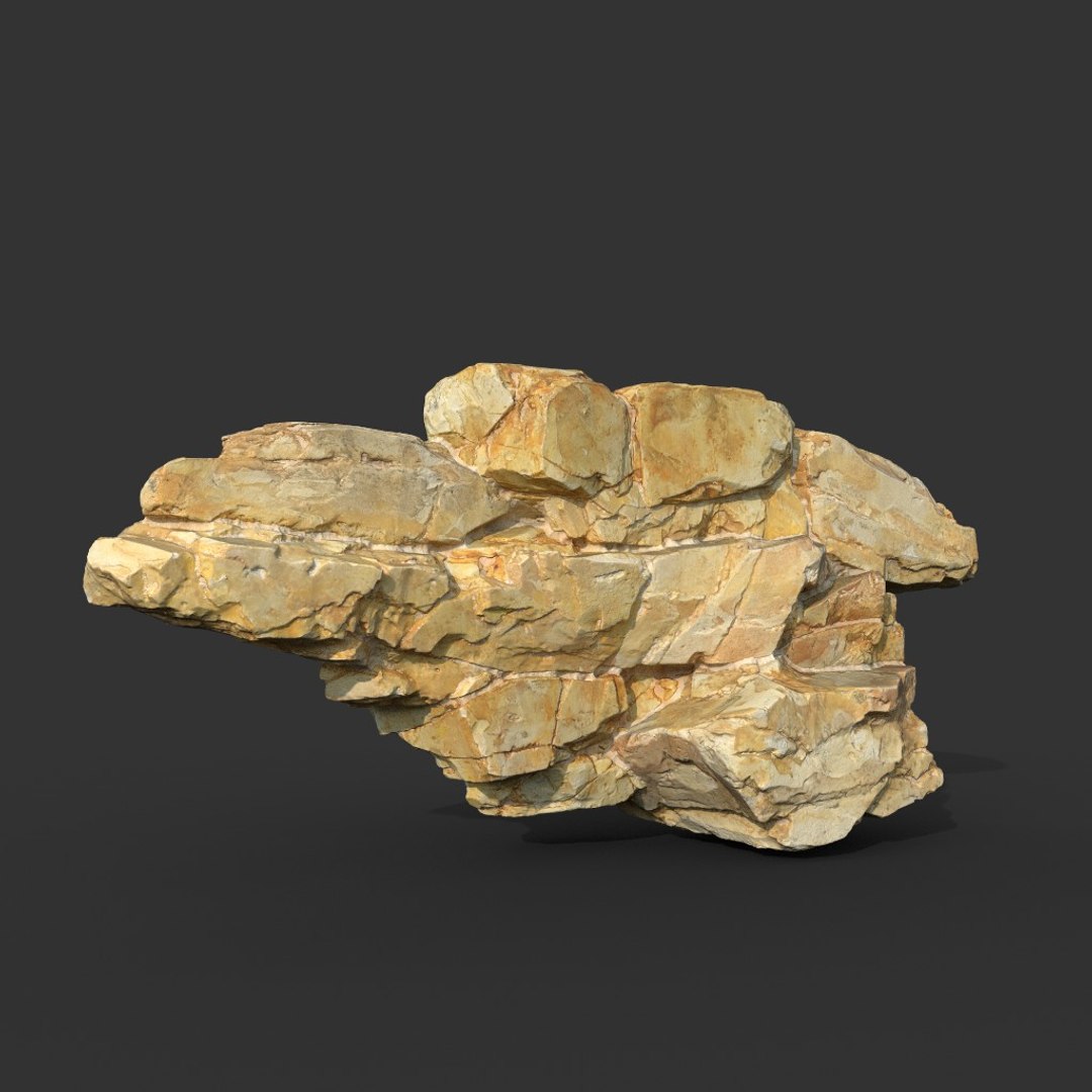 3D 8 Low poly PBR Yellow Modular Rock - TurboSquid 2162421