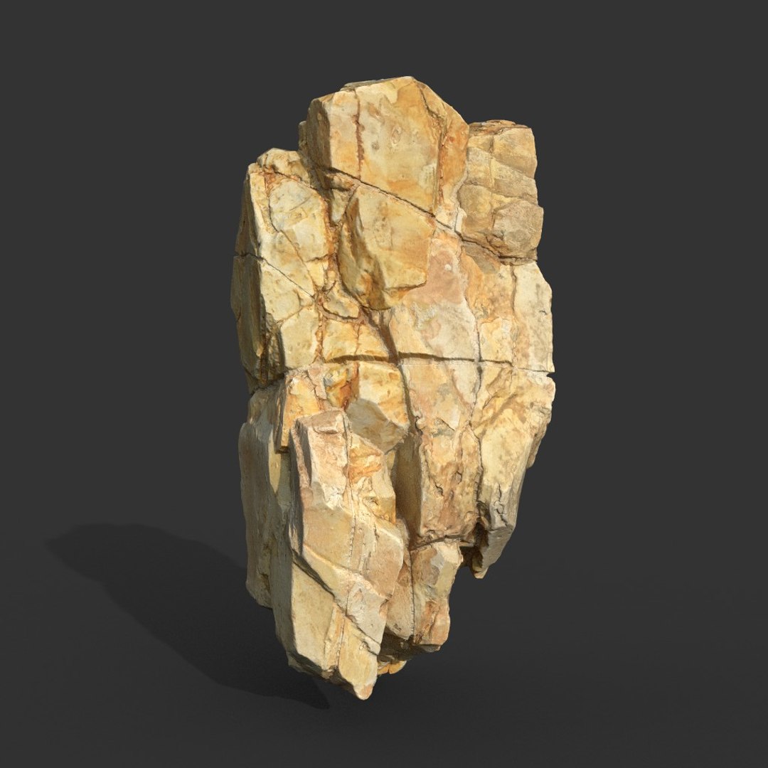 3D 8 Low poly PBR Yellow Modular Rock - TurboSquid 2162421