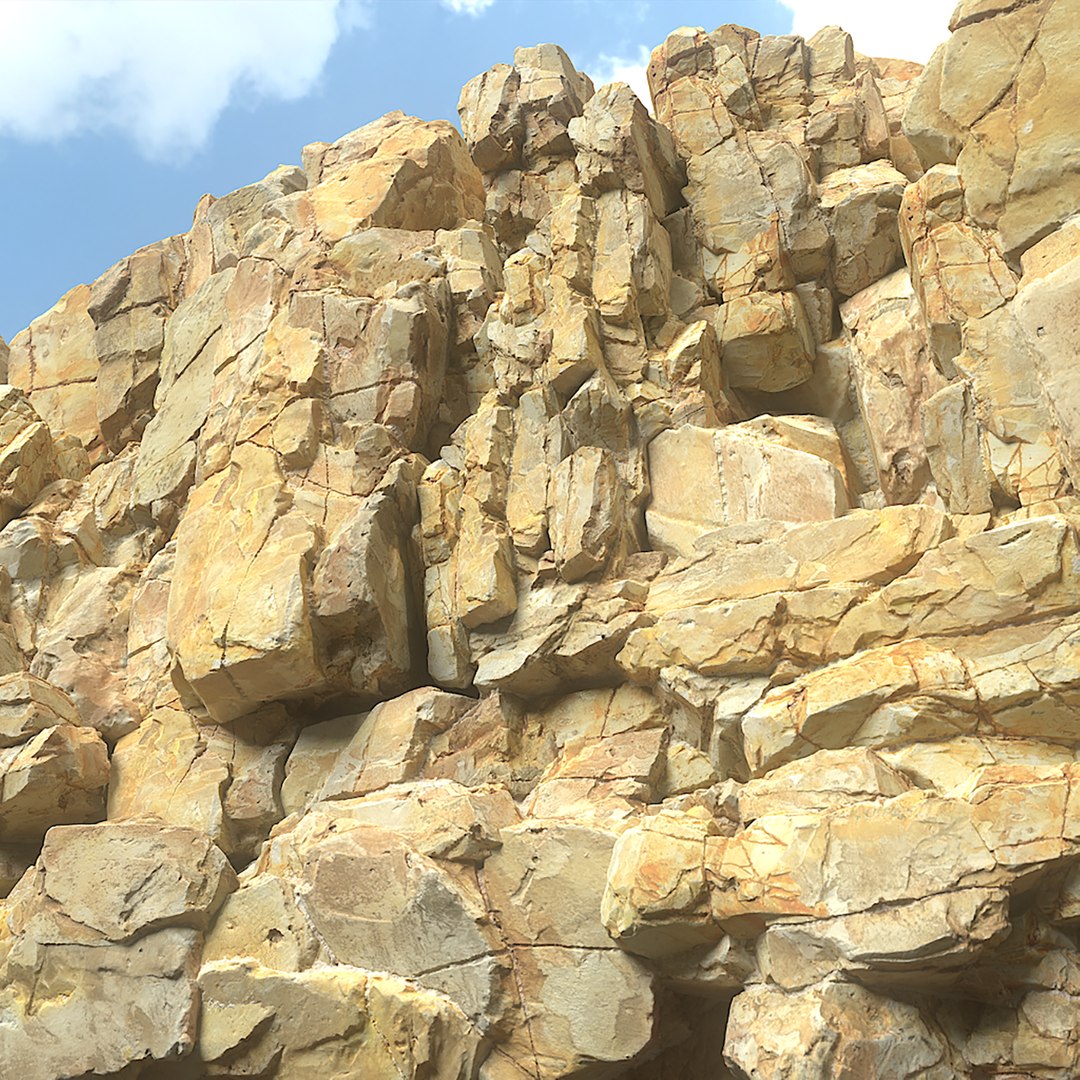 3D 8 Low poly PBR Yellow Modular Rock - TurboSquid 2162421