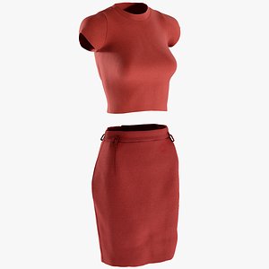 3D model realistic women s skirt