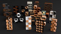 Modern Furniture Shelves Collection 3D Model Pack