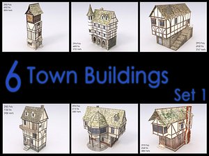 medieval town building games 3d model