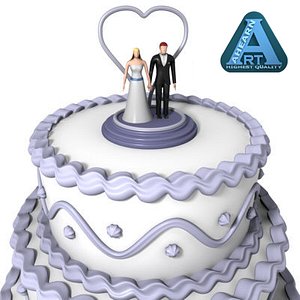 wedding cake figures 3d model