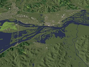 La Crosse Wisconsin USA in 20 km x 20 km - city and urban 3D model