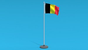 Low Poly Seamless Animated Belgium Flag 3D model
