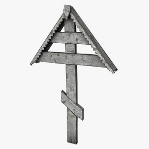 3D Funerary Wood Cross