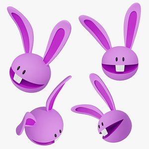 3D Cute Cartoon Bunny Head Keychain