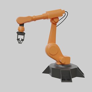 Low and High Poly Rigged Robotic Arm