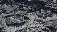 The surface of a crater  The surface of an alien planet