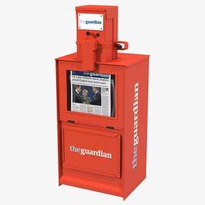 Classic Newspaper Box Red 3D Model