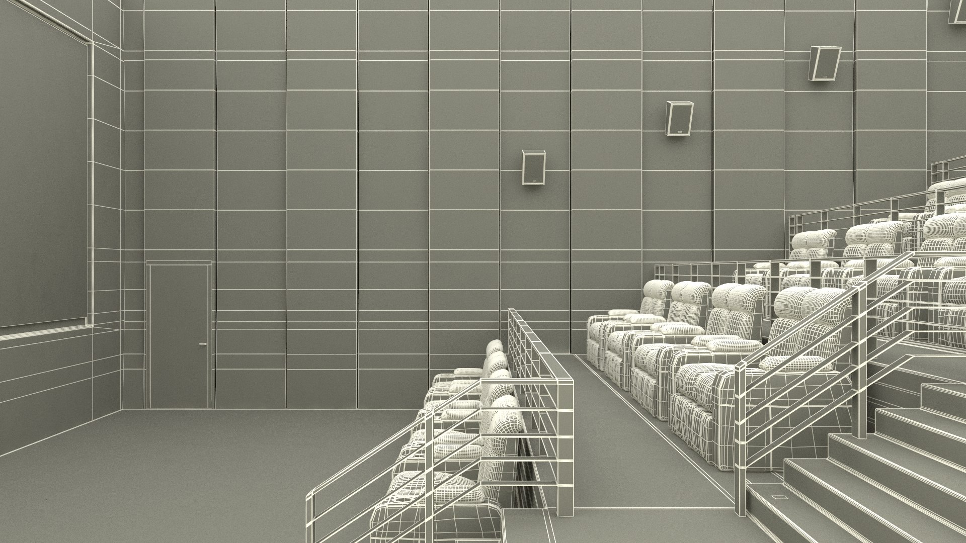 3D Model Small Cinema Interior - TurboSquid 2213181