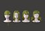 Das Mädchenhaar, das alte Weisen wieder herstellt, flechten ordentliches Knall Low-Poly-3D-Modell